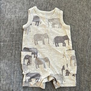 BOGO Tea Collection - 🐘 Elephant Sleeveless Romper, 6-9 months
